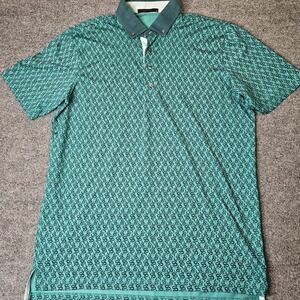 Greyson Men's Golf Polo Shirt Size Medium Snake Serpent Print Green